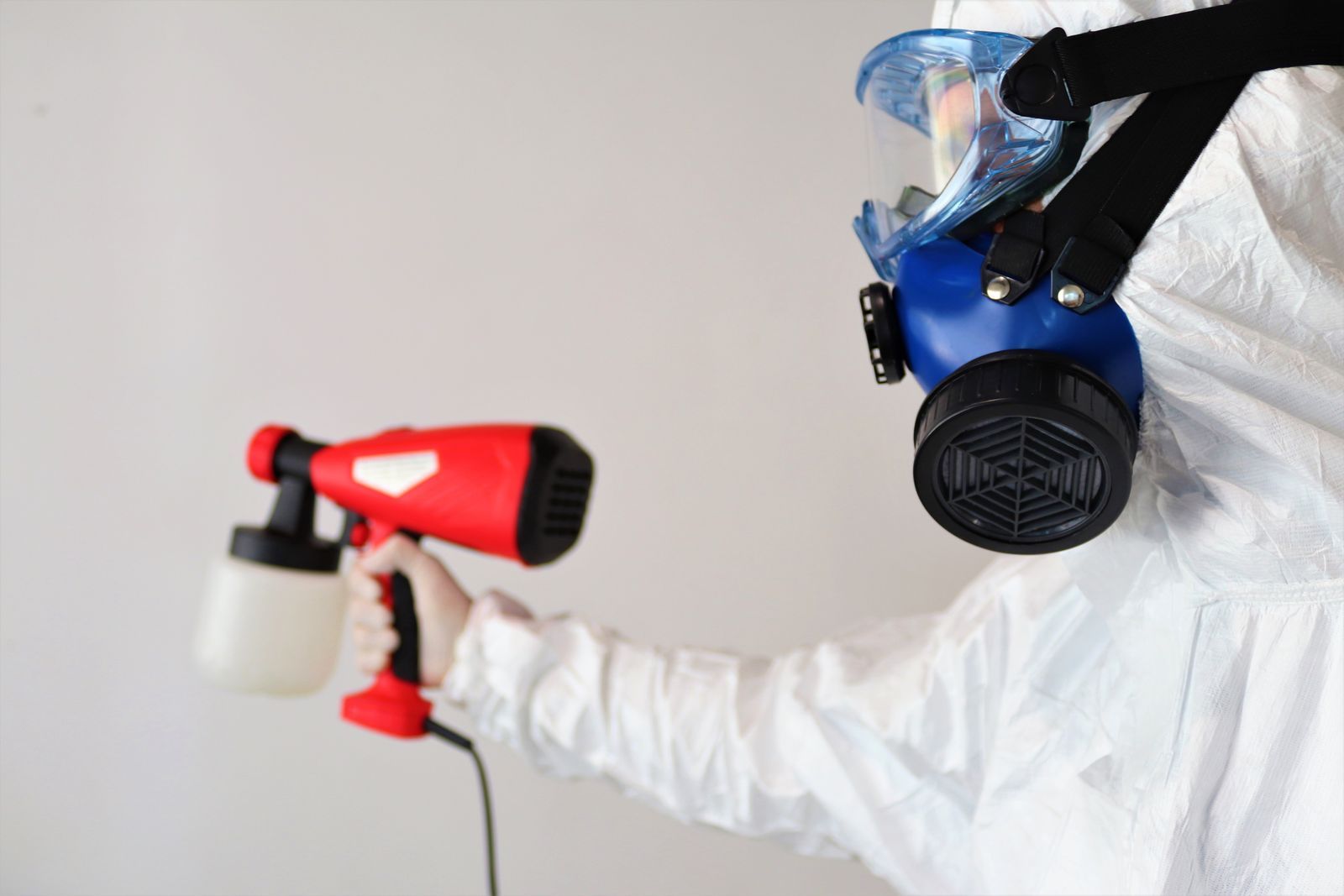 Technician in protective gear